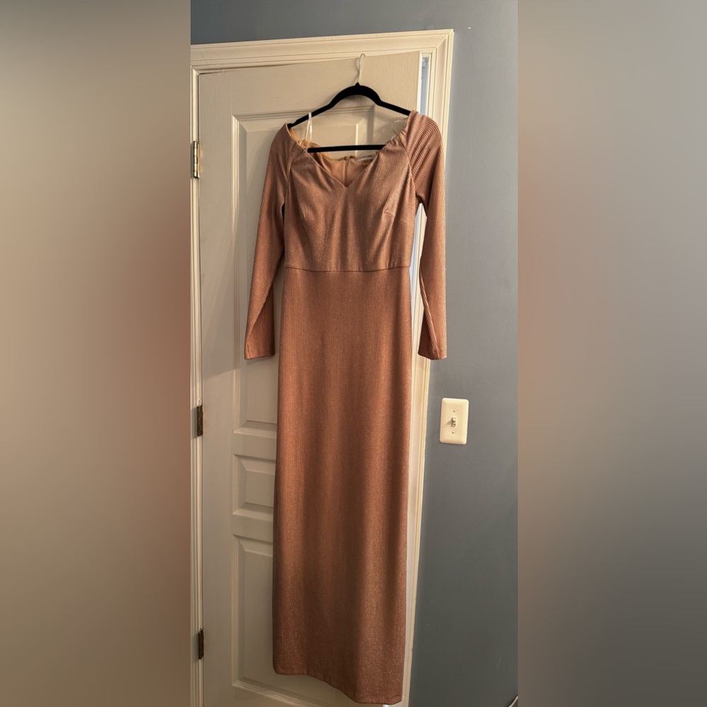 Calvin Klein Shimmering Long Sleeve Dress